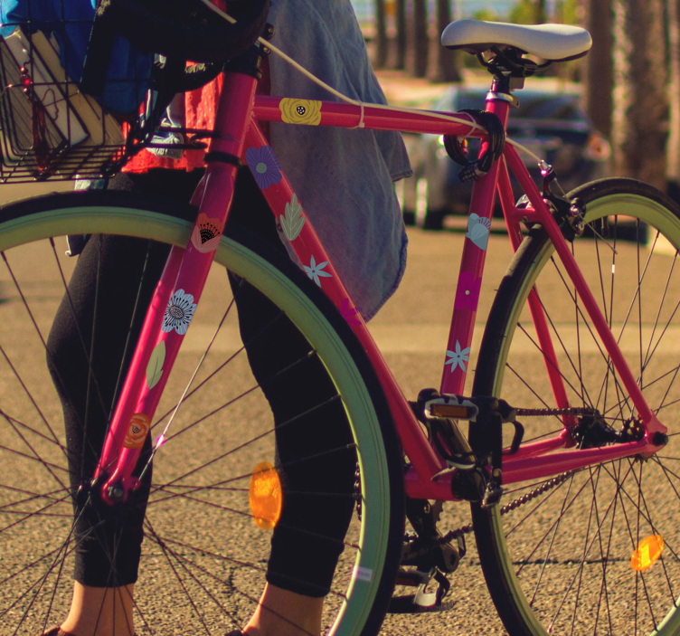 Flower set children Bike Sticker - TenStickers