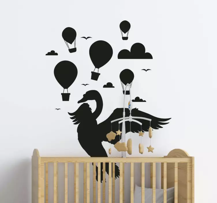 Flying Hot Air Balloons kid's sticker - TenStickers
