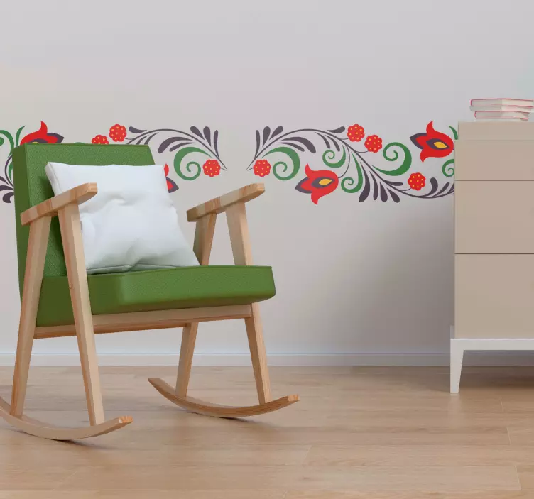 Folk ornaments  floral wall sticker - TenStickers