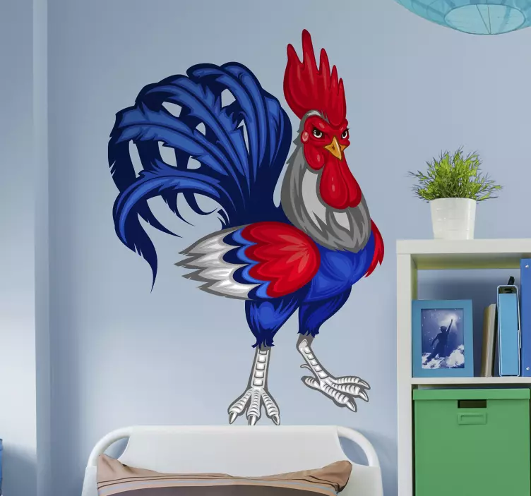 French rooster illustration sticker - TenStickers