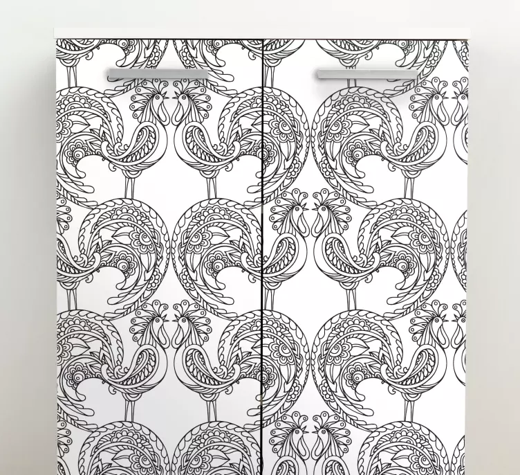 Fridge sticker elegant peafowl design - TenStickers