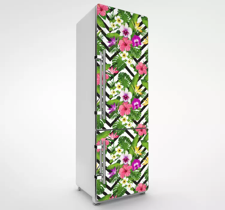 Fridge sticker jungle flowers - TenStickers