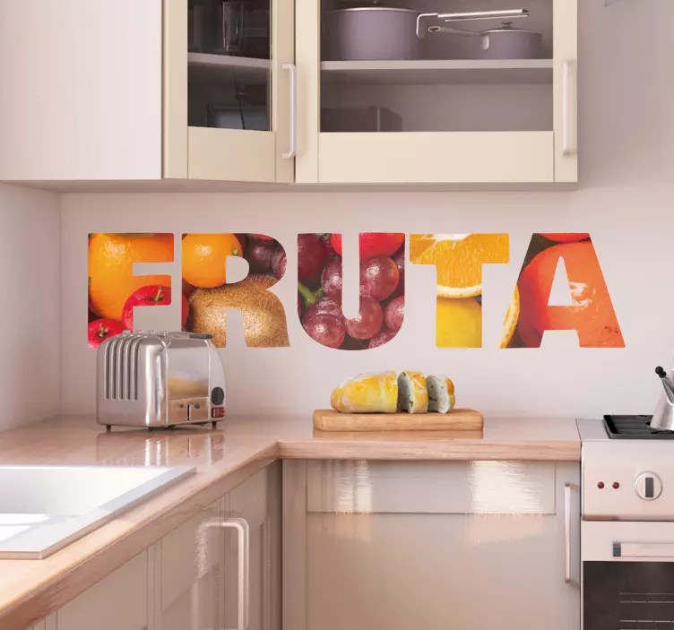Fruit text  kitchen sticker - TenStickers