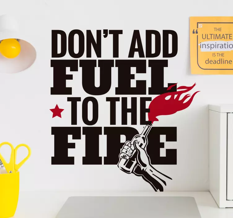 Fuel fire wall vinyl sticker - TenStickers