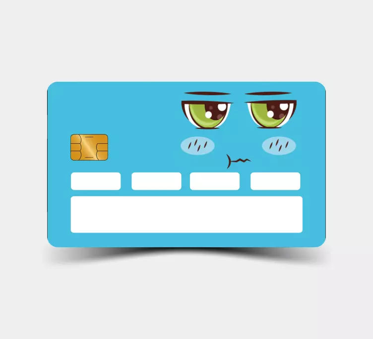 Funny design of cartoon eyes  credit card decal - TenStickers