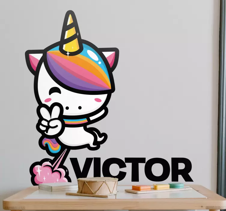Funny farting unicorn  Personalised Sticker - TenStickers