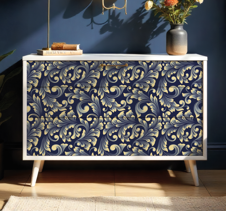 Furniture sticker gilded botanical design - TenStickers