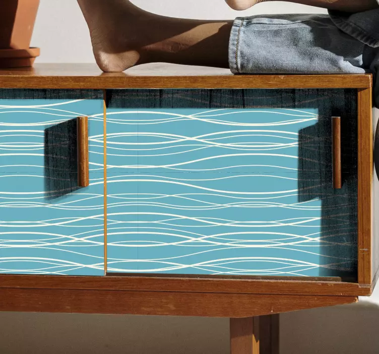 Furniture sticker wavy pattern design - TenStickers
