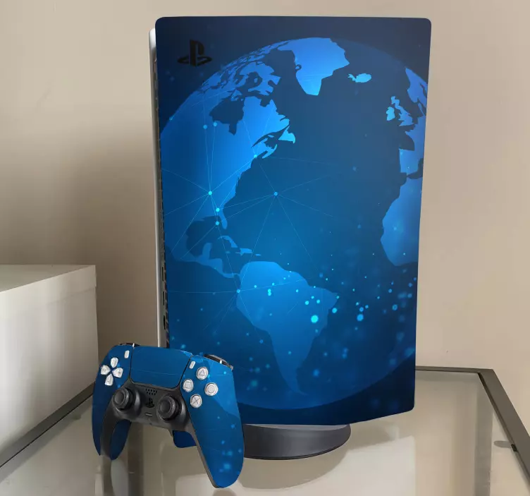 Futuristic background global PS5 sticker - TenStickers