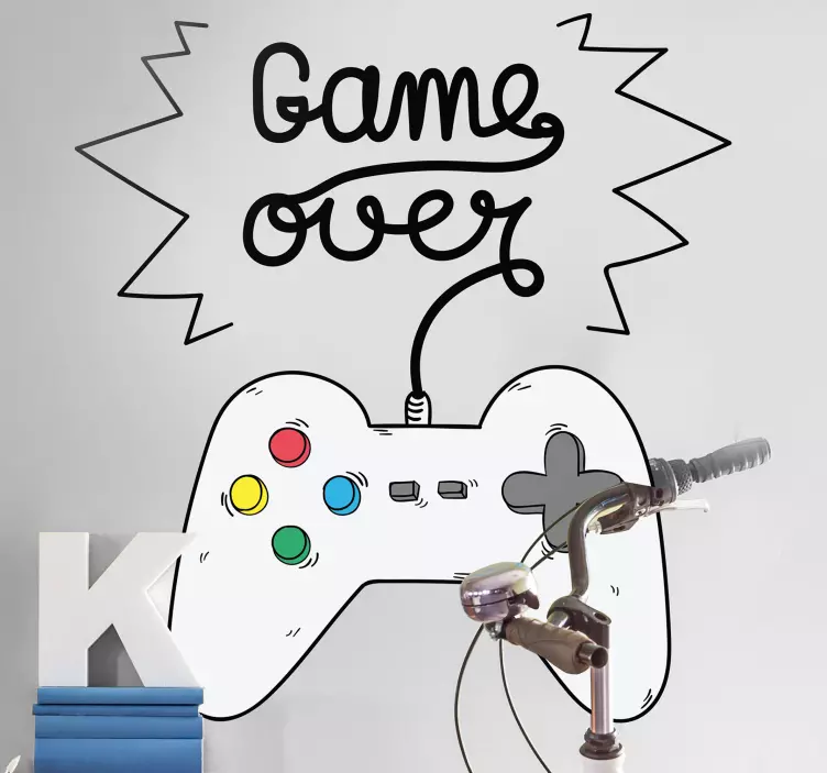 Game over youth  video game sticker - TenStickers