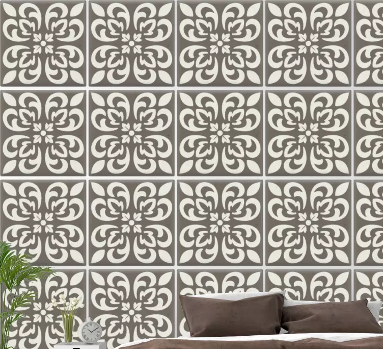 Gatsby black and white cement tiles sticker - TenStickers