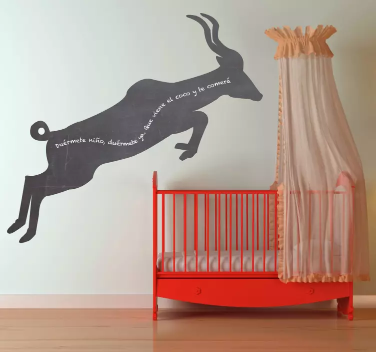 Gazelle Silhouette Blackboard Sticker - TenStickers