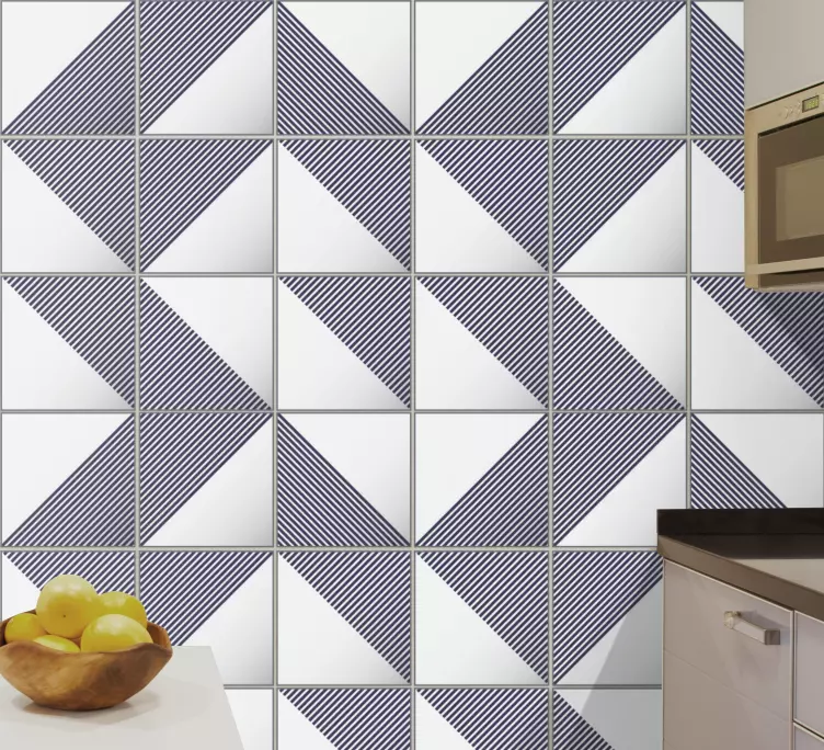 Geometric cement tiles patterns wall sticker - TenStickers