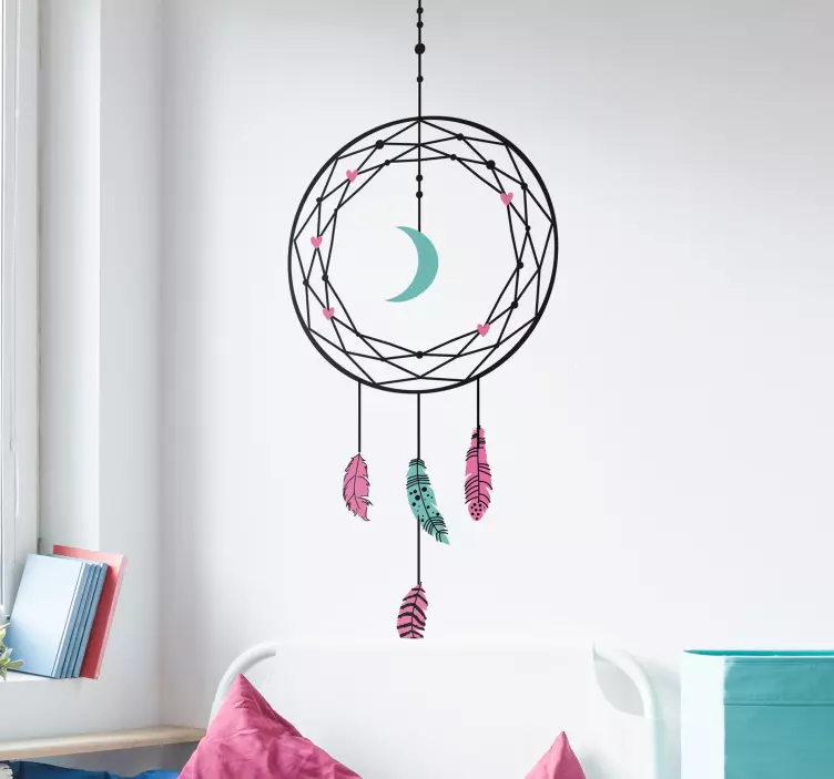 Geometric dream catcher object wall sticker - TenStickers