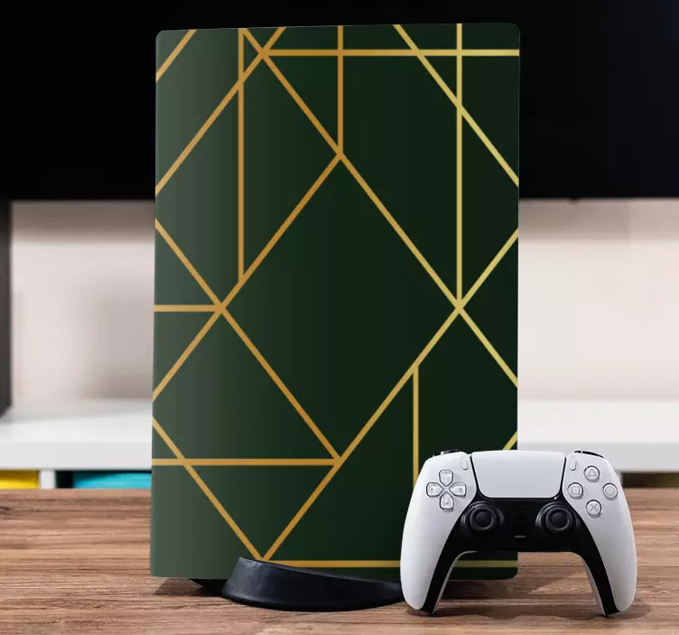 Geometric Gold Patterns PS5 skin - TenStickers