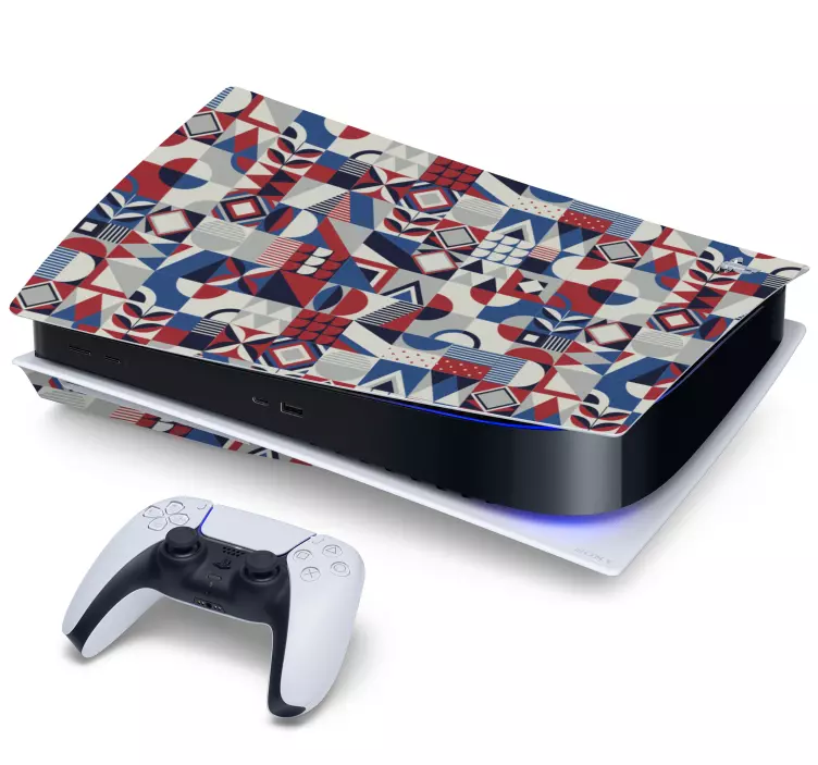 Geometric shape mosaic PS5 sticker - TenStickers
