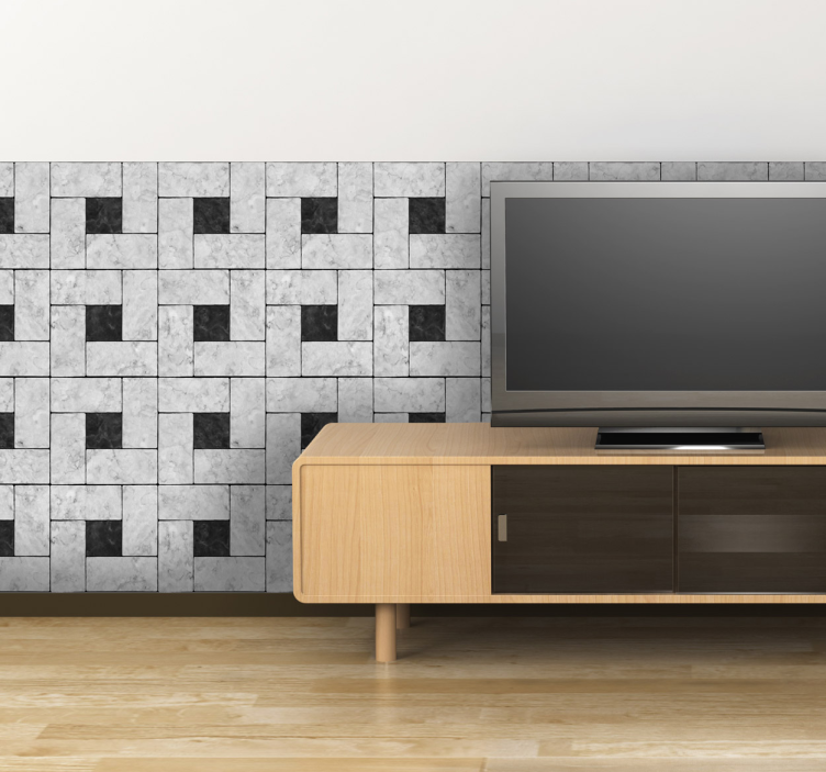 Geometric Stone Mosaic Tile Sticker - TenStickers