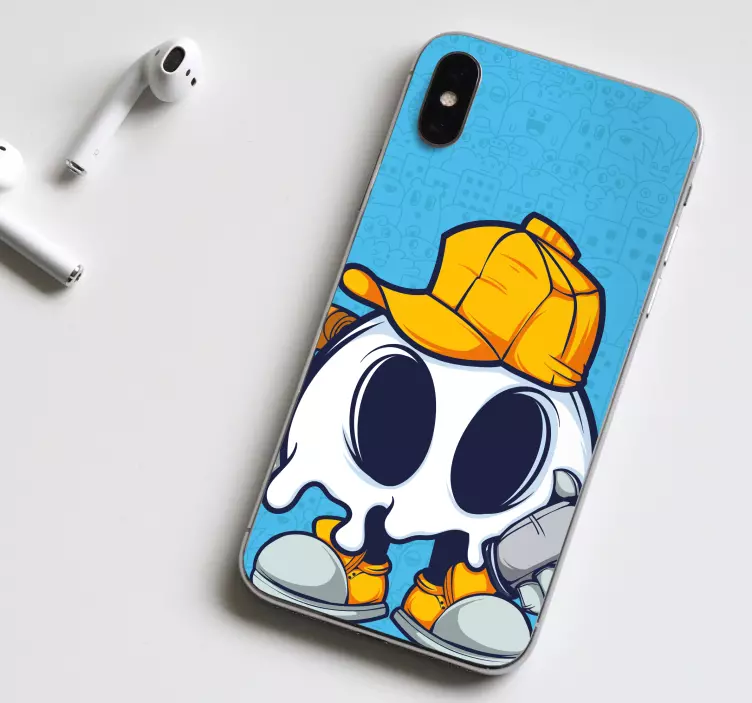 Ghost character with hat iPhone sticker - TenStickers