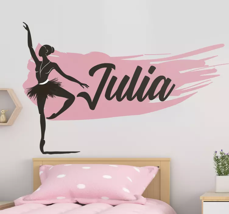 Girl dancing ballet with name  dance sticker - TenStickers