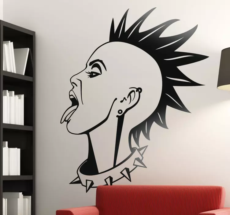 Girl Punk Wall Sticker - TenStickers