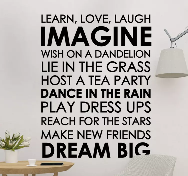 Girls Dreams motivational wall sticker - TenStickers