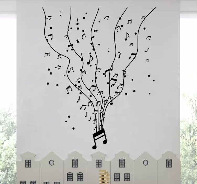 Glef with notes musical wall sticker - TenStickers