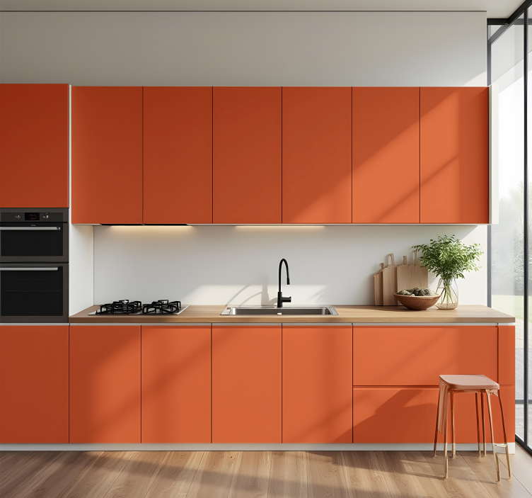 glossy orange color kitchen wall sticker - TenStickers