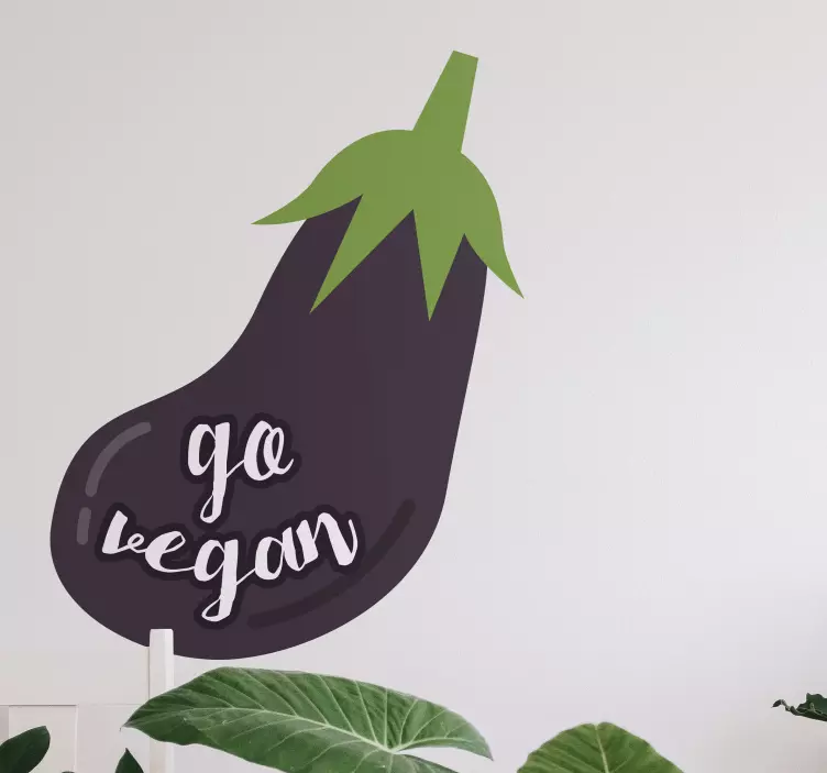 Go vegan eggplant workshop sticker - TenStickers
