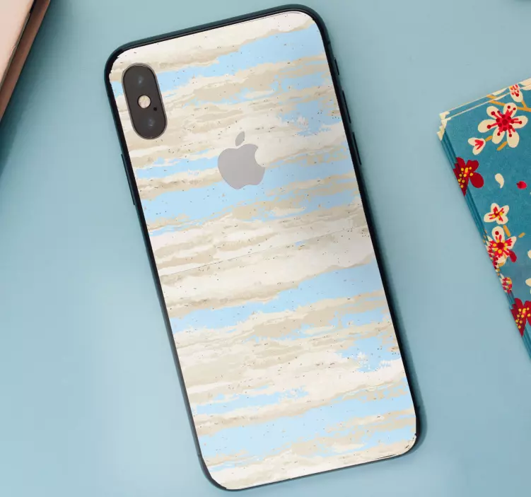 Golden and blue marble pattern iPhone  decal - TenStickers