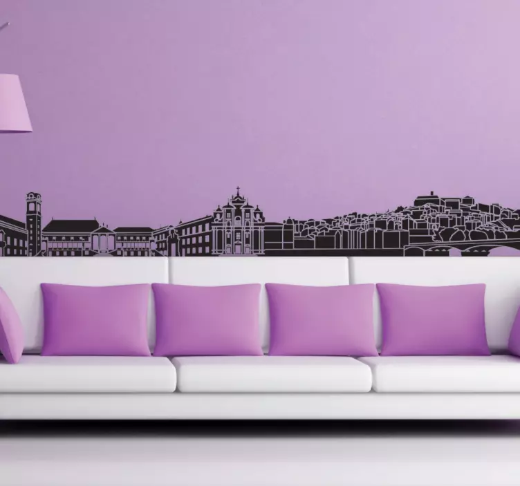 Gorgeous skyline Coimbra silhouette sticker - TenStickers