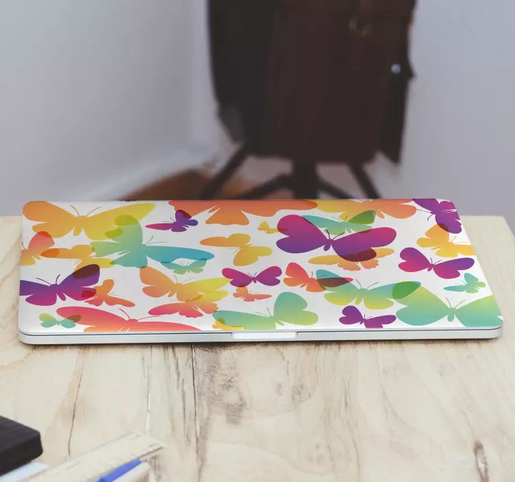 Gradient butterflies  laptop skins - TenStickers