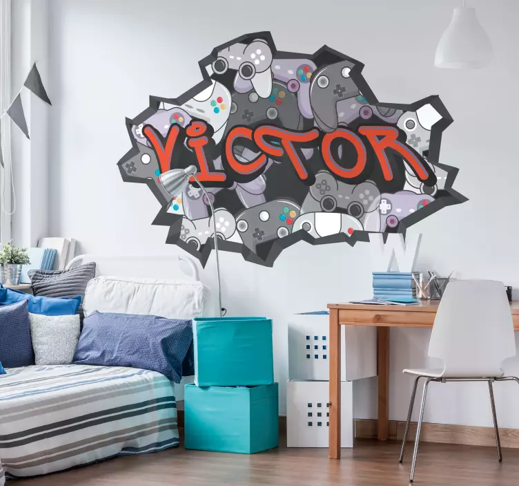 graffiti for gamers teenage wall decals - TenStickers