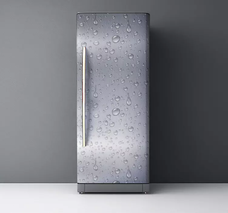 Gray vinyl texture with drops fridge sticker - TenStickers