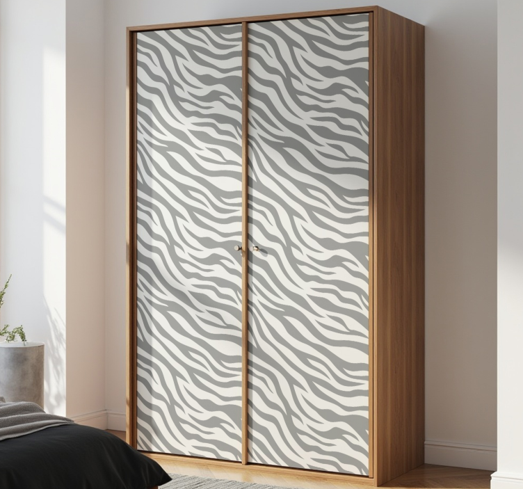Gray zebra furniture sticker - TenStickers