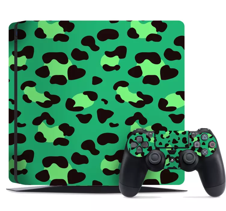 Green animal print PS4 sticker - TenStickers