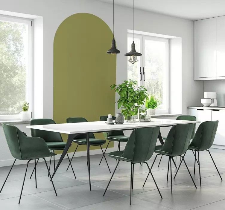 green arch wall stickers for dining room - TenStickers