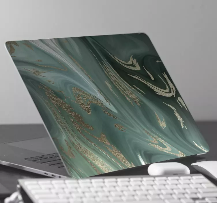 Green marble elegant laptop skins - TenStickers