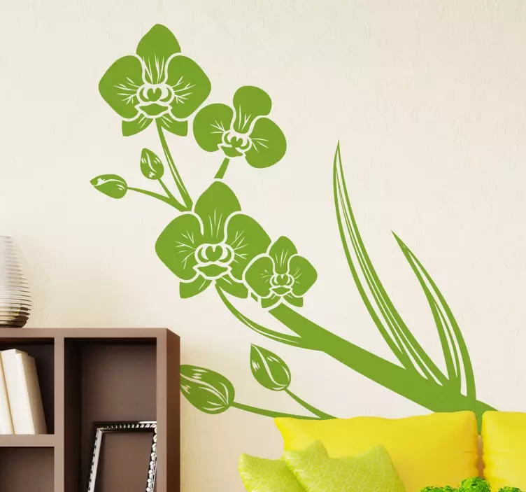 Green Orchids Sticker - TenStickers