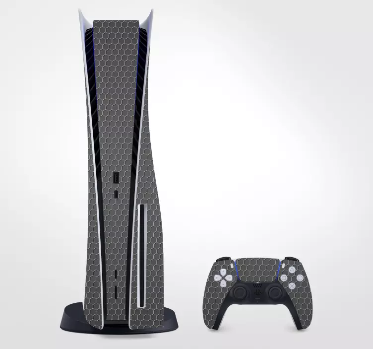 Grey carbon skin PS5 stickers - TenStickers