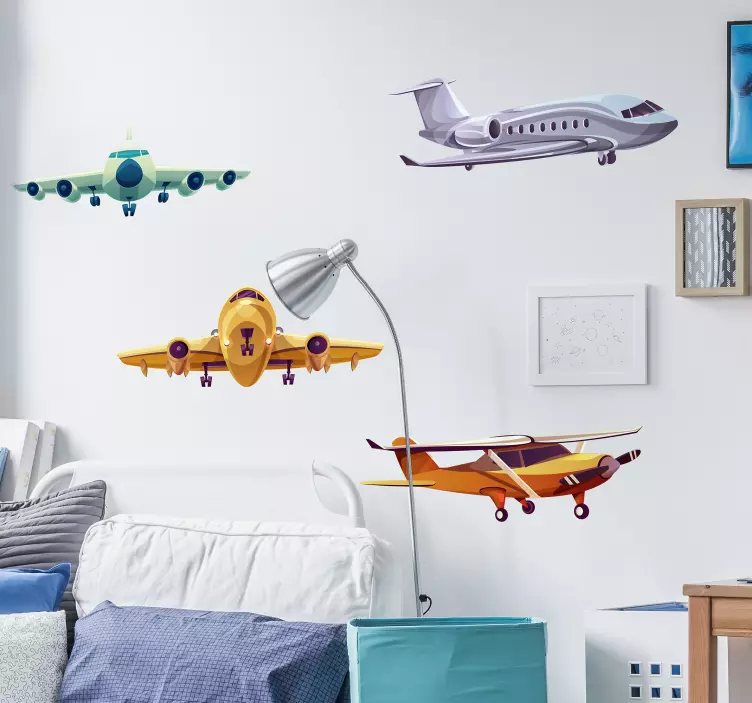 Group of Planes Kids Wall Stickers - TenStickers