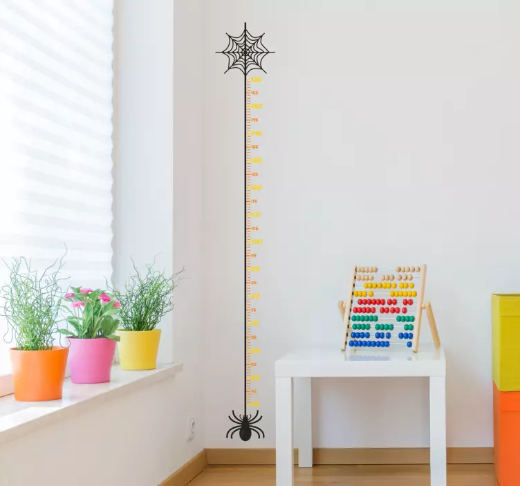 Halloween spider kids height chart wall sticker - TenStickers