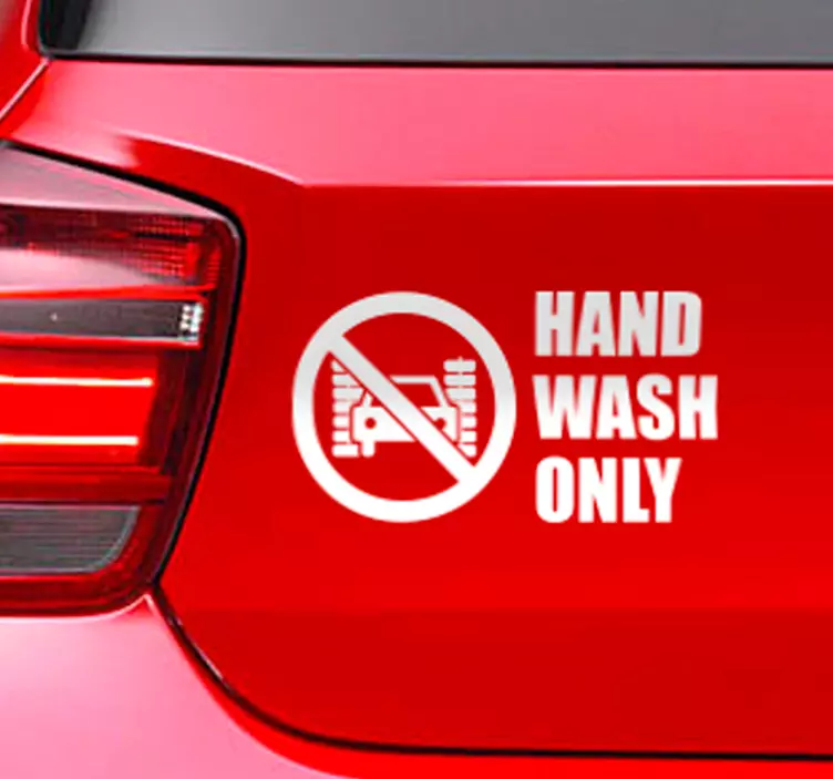 Hand Wash Only Car Sticker - TenStickers