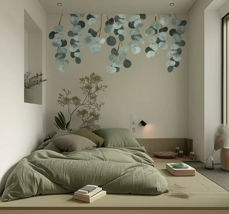 Hanging plants wall sticker for bedroom - TenStickers