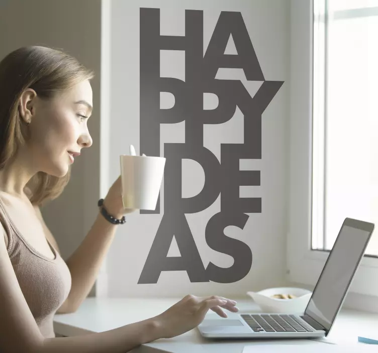 Happy Ideas Wall Text Sticker - TenStickers