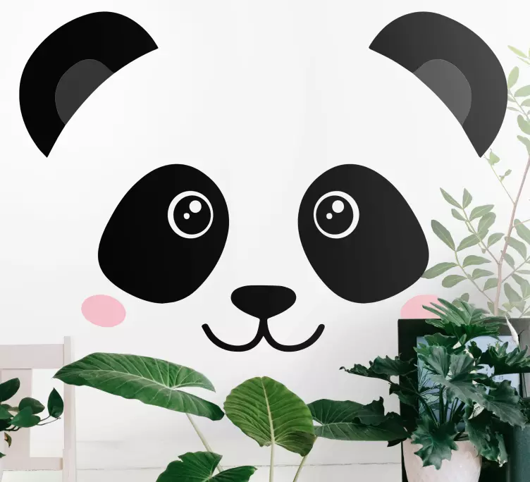 Happy panda face illustration sticker - TenStickers
