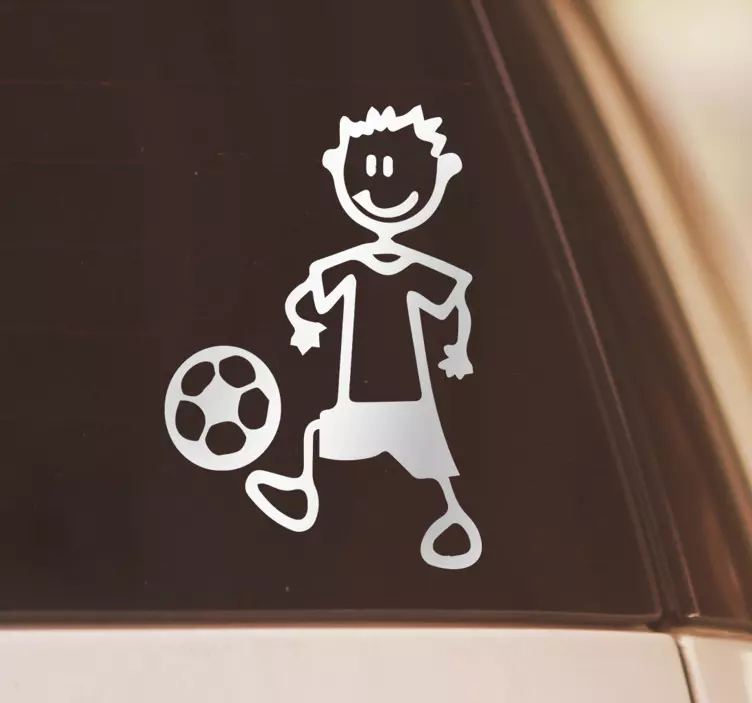 Happy soccer player car sticker - TenStickers
