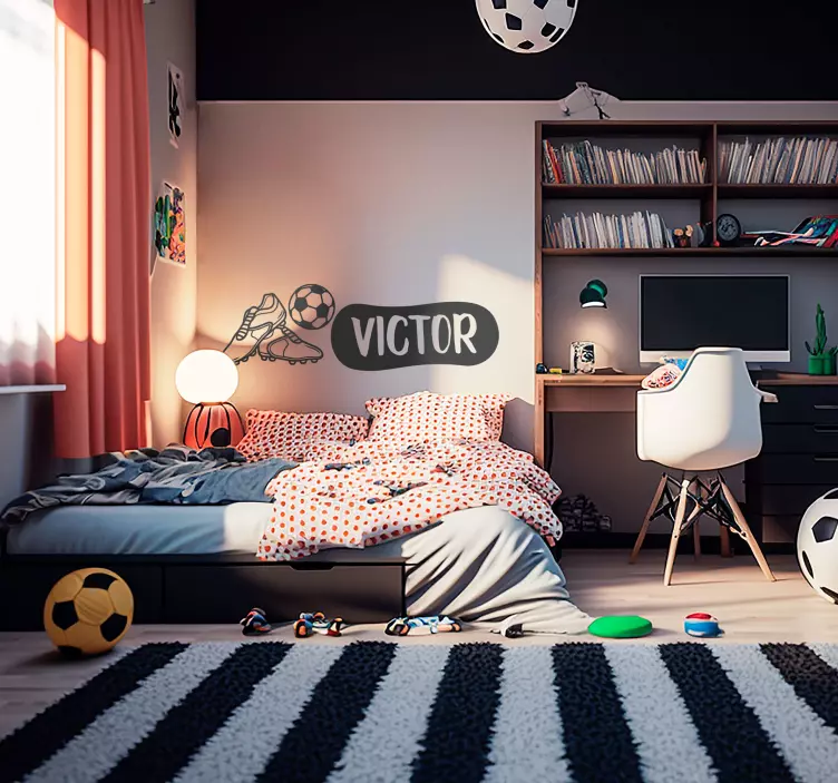 Headgear, Boots, and Ball football sticker - TenStickers