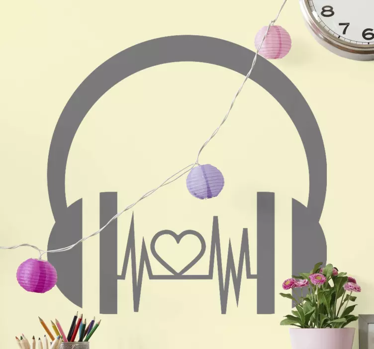 Headphones DJ music sticker - TenStickers