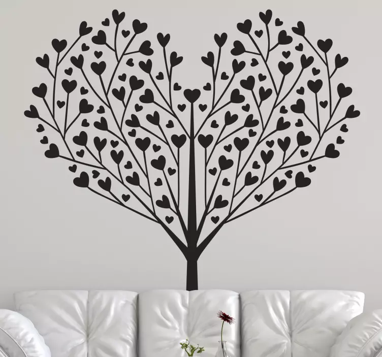 Heart branches tree wall sticker - TenStickers