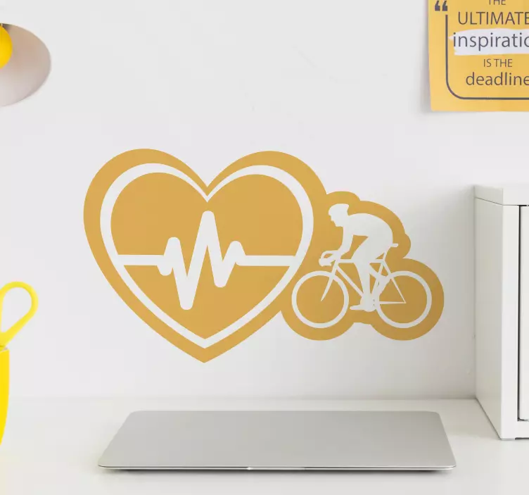 Heart connected with bicycles cycling decal - TenStickers